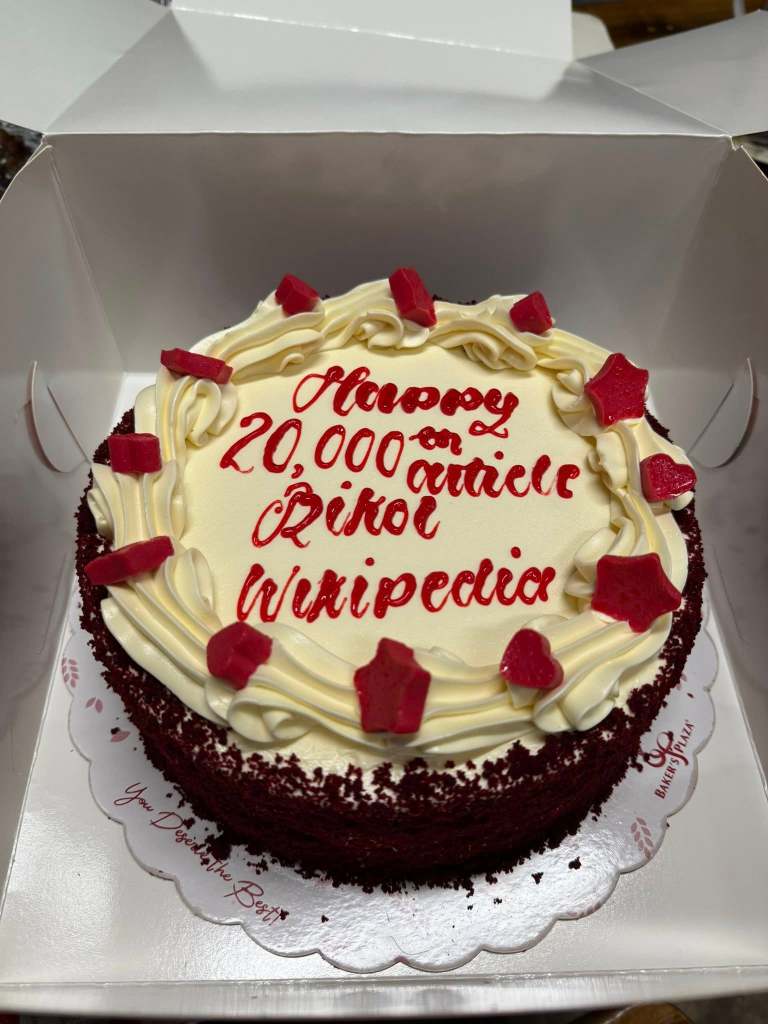 20,000th article cake